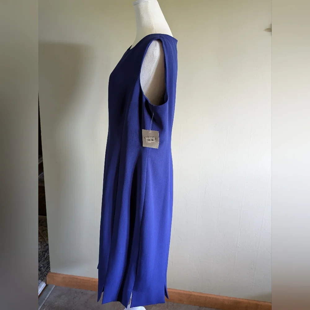 Elegant Kasper Blue Sleeveless Dress - Picture 2 of 7